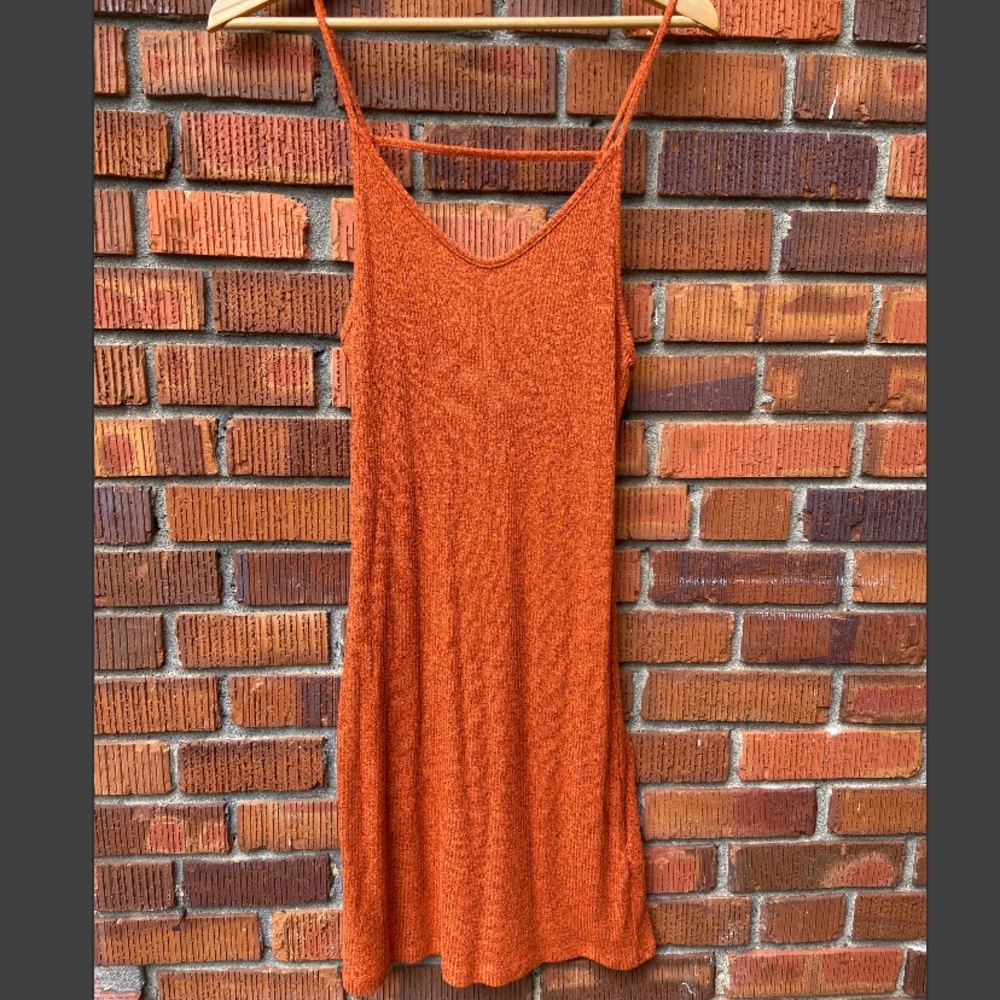 Ribbed Orange Dress